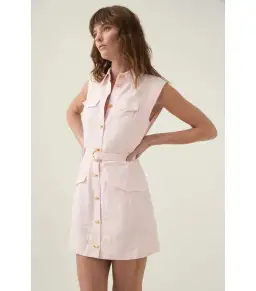 Aje Dulcet Logo Mini Dress Pastel Pink Size AU 12 for rent on The Volte - image 3