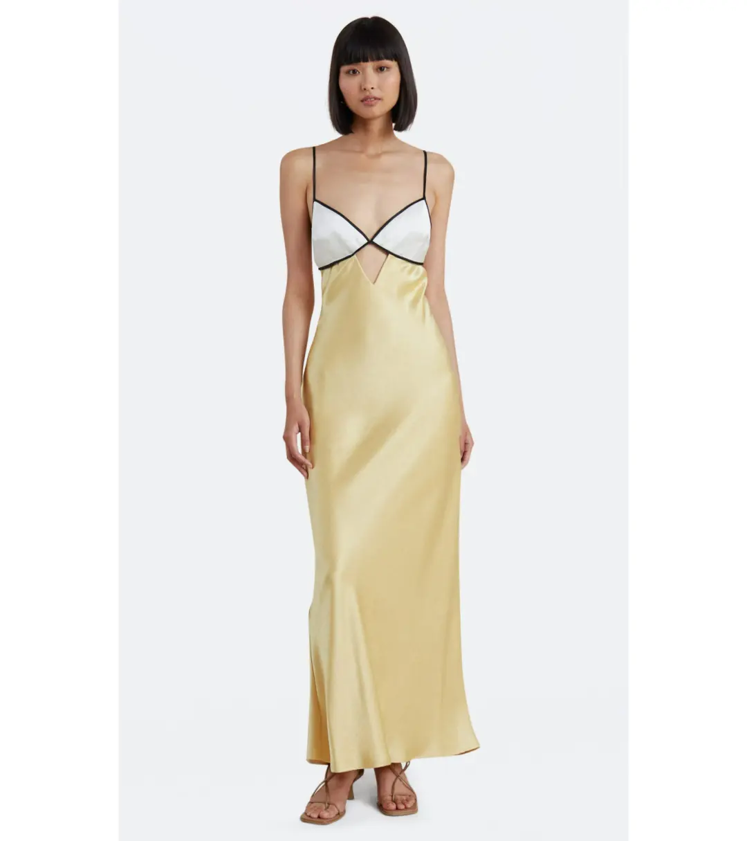 Bec & Bridge Nadia Bustier Maxi Dress Straw/Ivory Size AU 8 for rent on The Volte - main image