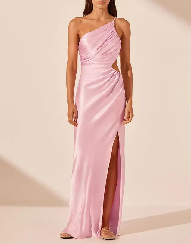 Shona Joy La Lune Asymmetrical Gathered Maxi Dress size 10 - Image 1