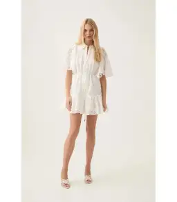 Aje Laicey Paisley Mini Dress Ivory Size AU 8