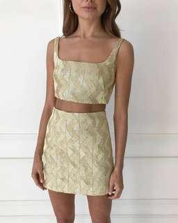 Manning Cartell No Filters Mini Top and Skirt Gold Set 10 for rent on The Volte - image 1