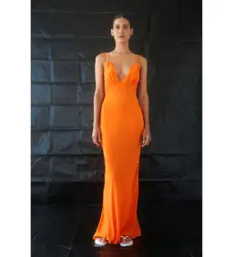 Paris Georgia Bernie Slip Dress Vivid Orange Size S/Au 8 for rent on The Volte - image 2