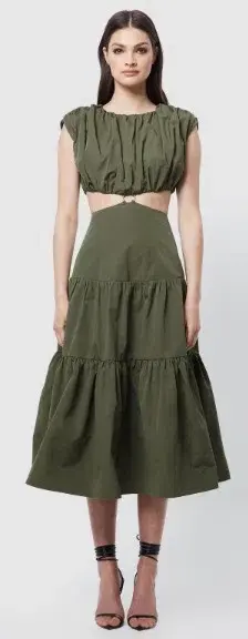 Mossman Streamline Maxi Dress Green Size 8 for rent on The Volte - main image