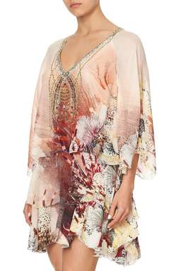 Camilla Layered Frill Short Dress Coastal Treasure