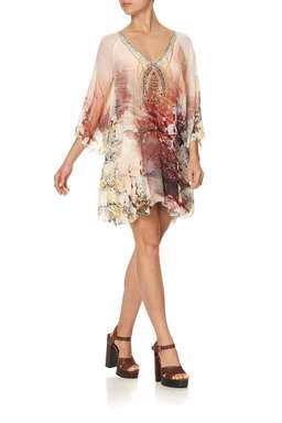 Camilla Layered Frill Short Dress Coastal Treasure