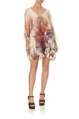 Camilla Layered Frill Short Dress Coastal Treasure