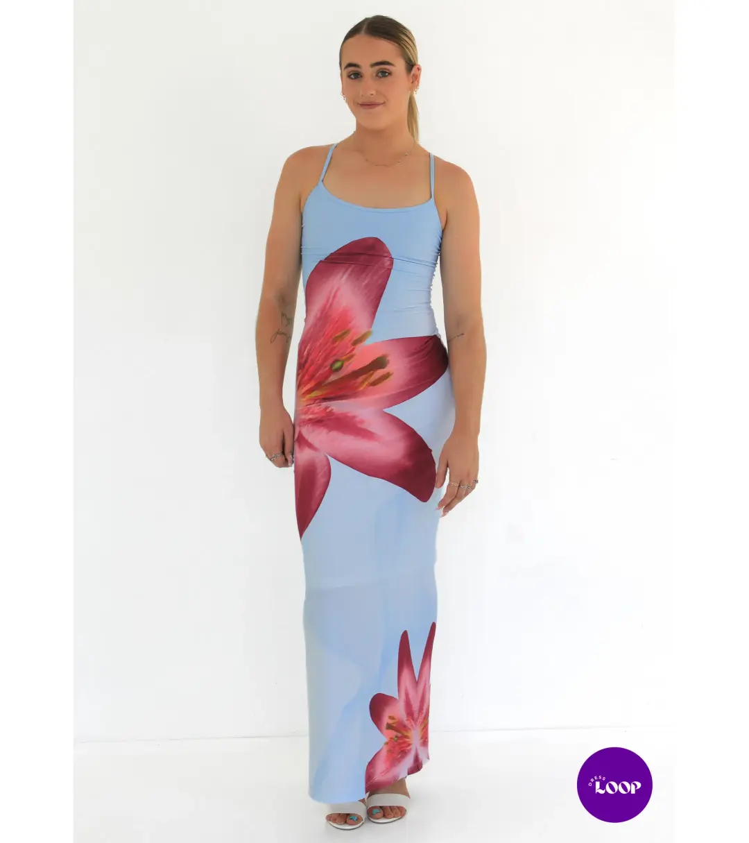 With Harper Lu Slip Dress Sky Lily Floral Size S/AU 8 for rent on The Volte - main image