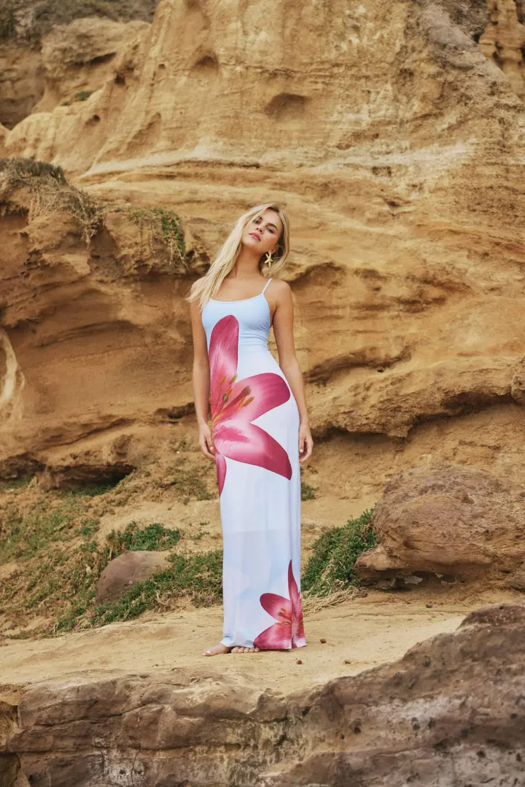 With Harper Lu Slip Dress Sky Lily Floral Size S/AU 8 for rent on The Volte - main image