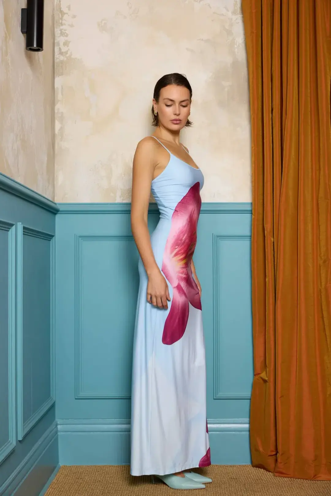 With Harper Lu Slip Dress Sky Lily Floral Size S/AU 8 for rent on The Volte - main image