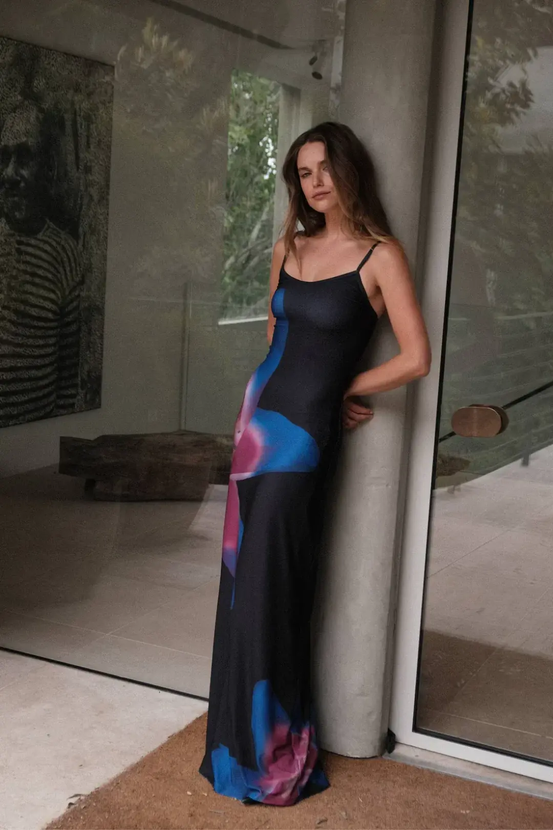 With Harper Lu Slip Maxi Dress Midnight Lily Floral Size XS/AU 6 for rent on The Volte - main image