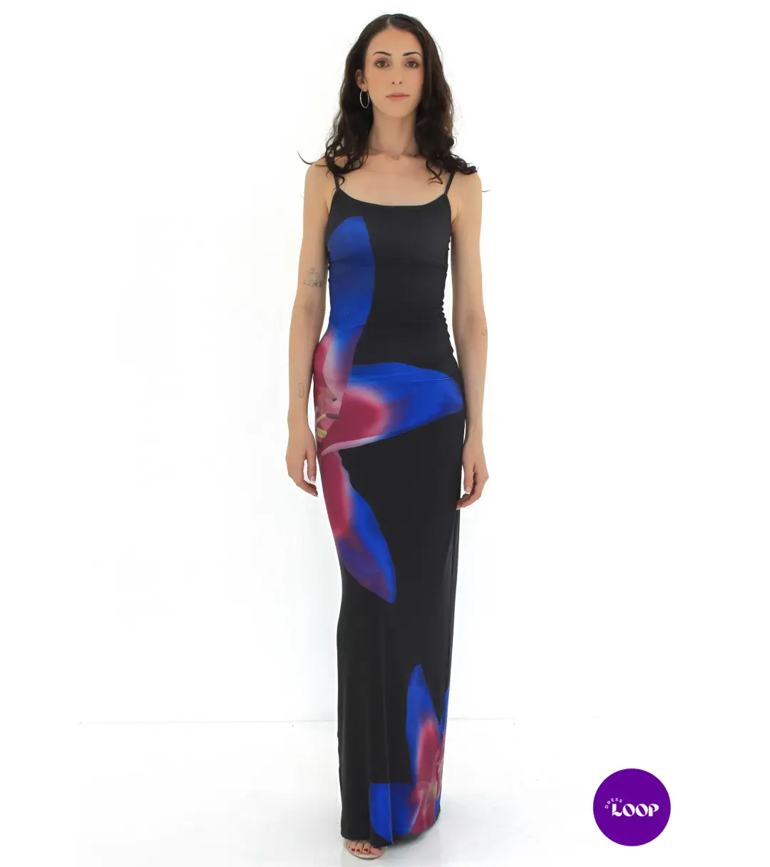 With Harper Lu Slip Maxi Dress Midnight Lily Floral Size XS/AU 6 for rent on The Volte - main image
