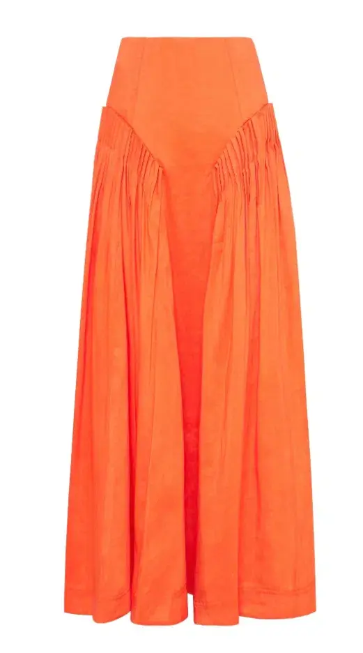 Aje Imagination Frill Sleeve Top Orange Size 14 & Yves Midi Skirt Size 12 - Image 7