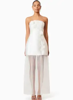 Elliatt Oleander Strapless Maxi Dress White Size S / AU 8 for rent on The Volte - image 8