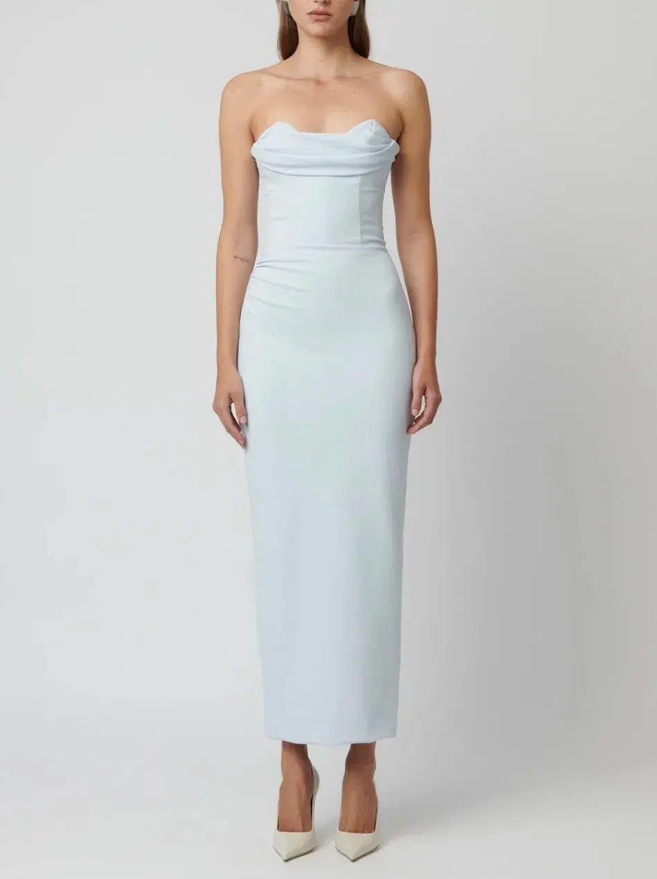 Effie Kats Rozela Midi Dress Ice Blue Size 12 for rent on The Volte - main image