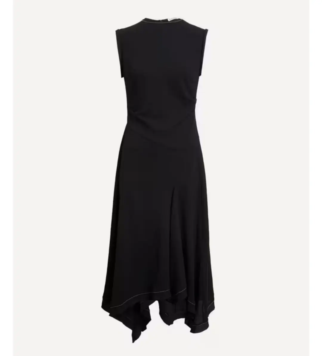 Acne Studios Draped Midi Dress Black Size 10 for rent on The Volte - main image