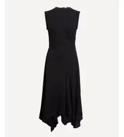Acne Studios Draped Midi Dress Black Size 10 for rent on The Volte - image 1