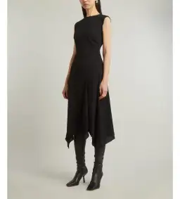 Acne Studios Draped Midi Dress Black Size 10 for rent on The Volte - image 2