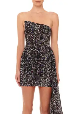 Eliya The Label Kamilla Sequin Mini Black Size AU 10 for rent on The Volte - image 1