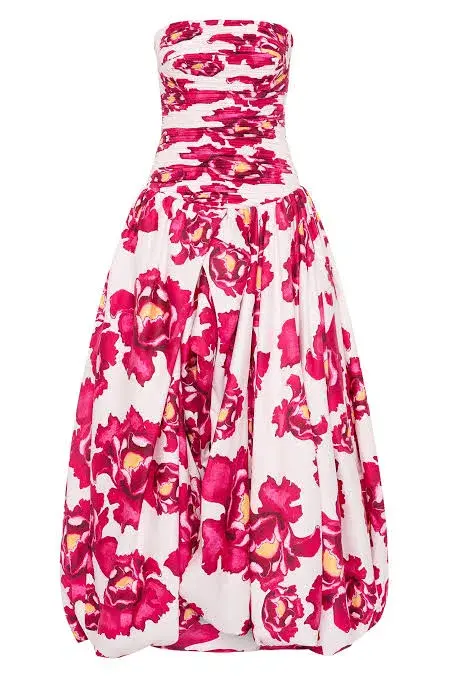 AJE Behold Maxi Dress Red Floral Size AU 16 for rent on The Volte - main image