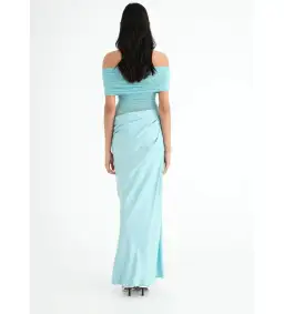 Benni Nico Off Shoulder Maxi Dress Aquamarine Size AU 8 for rent on The Volte - image 3