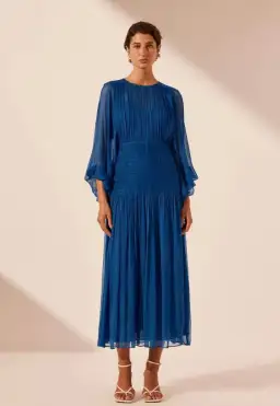 Shona Joy Dress Maya Ruched Panelled Midi Size 14 for rent on The Volte - image 1