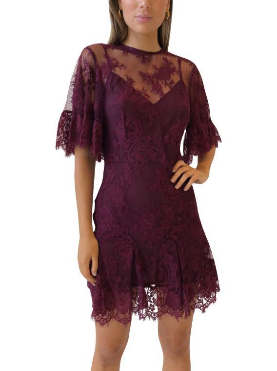 Talulah Blind Love Mini Dress Burgundy Size 6 for rent on The Volte - main image