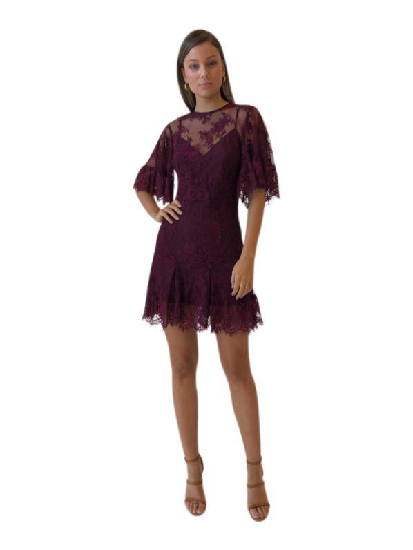 Talulah Blind Love Mini Dress Burgundy Size 6 for rent on The Volte - main image
