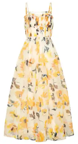 Aje Botanica Floral Cross Back Midi Dress Yellow Size 8 for rent on The Volte - image 3