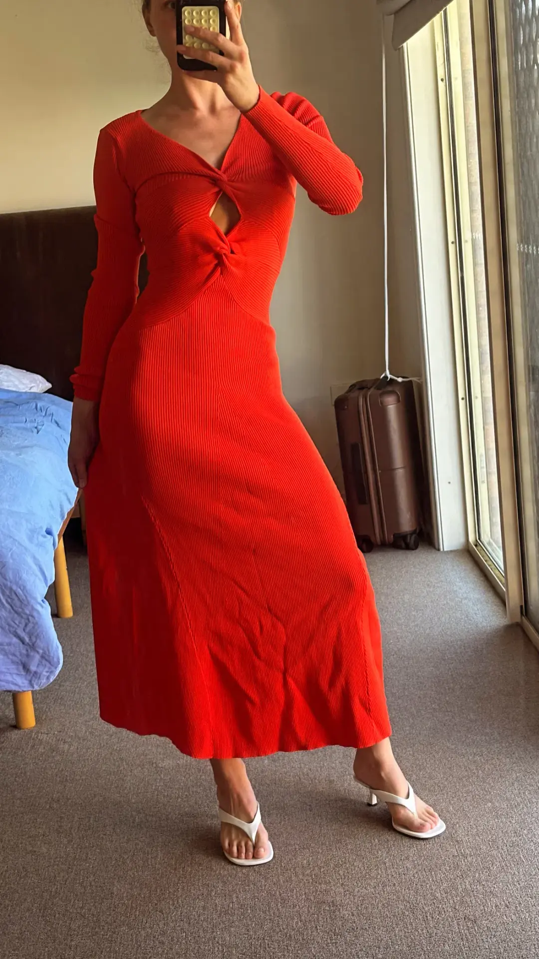 Mossman Twists and Turn Midi Dress Red Size 6 for rent on The Volte - main image
