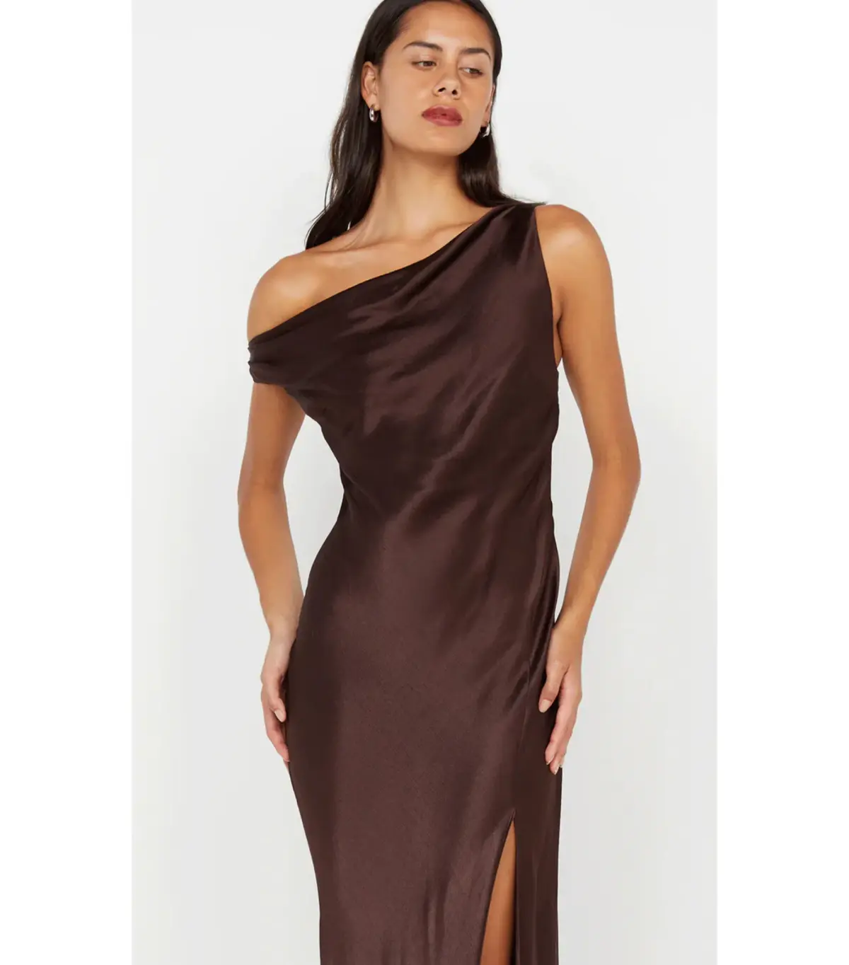 Bec & Bridge Sol Asym Maxi Dress Chocolate Size 6/XS - Image 2