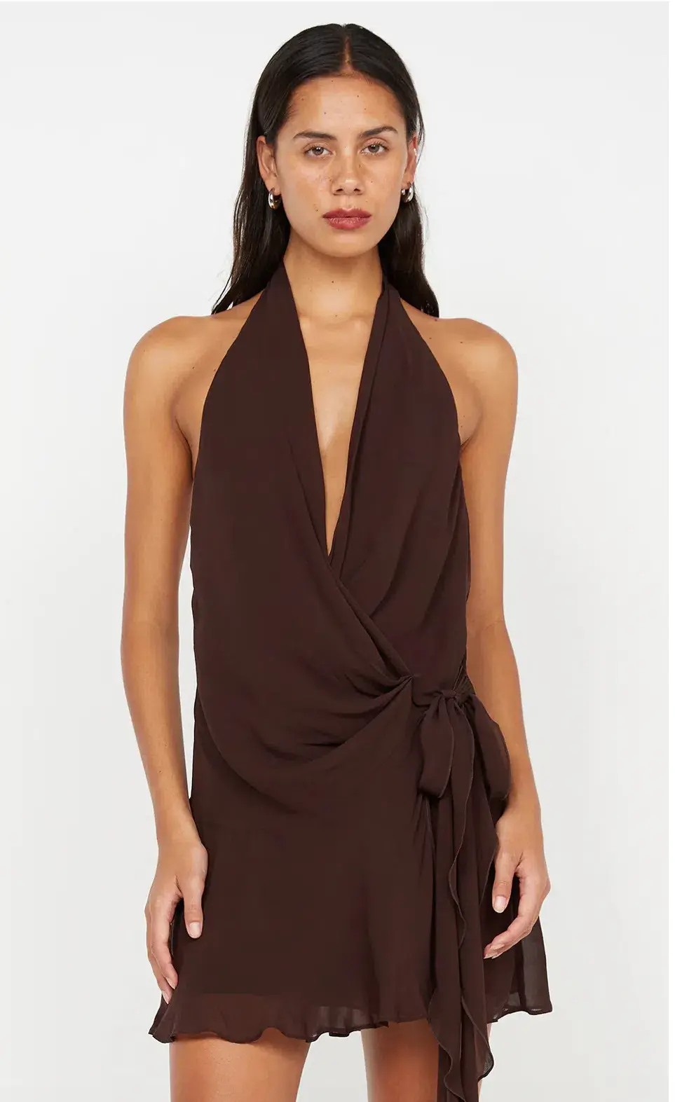 Bec and Bridge Celyse Mini Dress Brown size 6 for rent on The Volte - main image