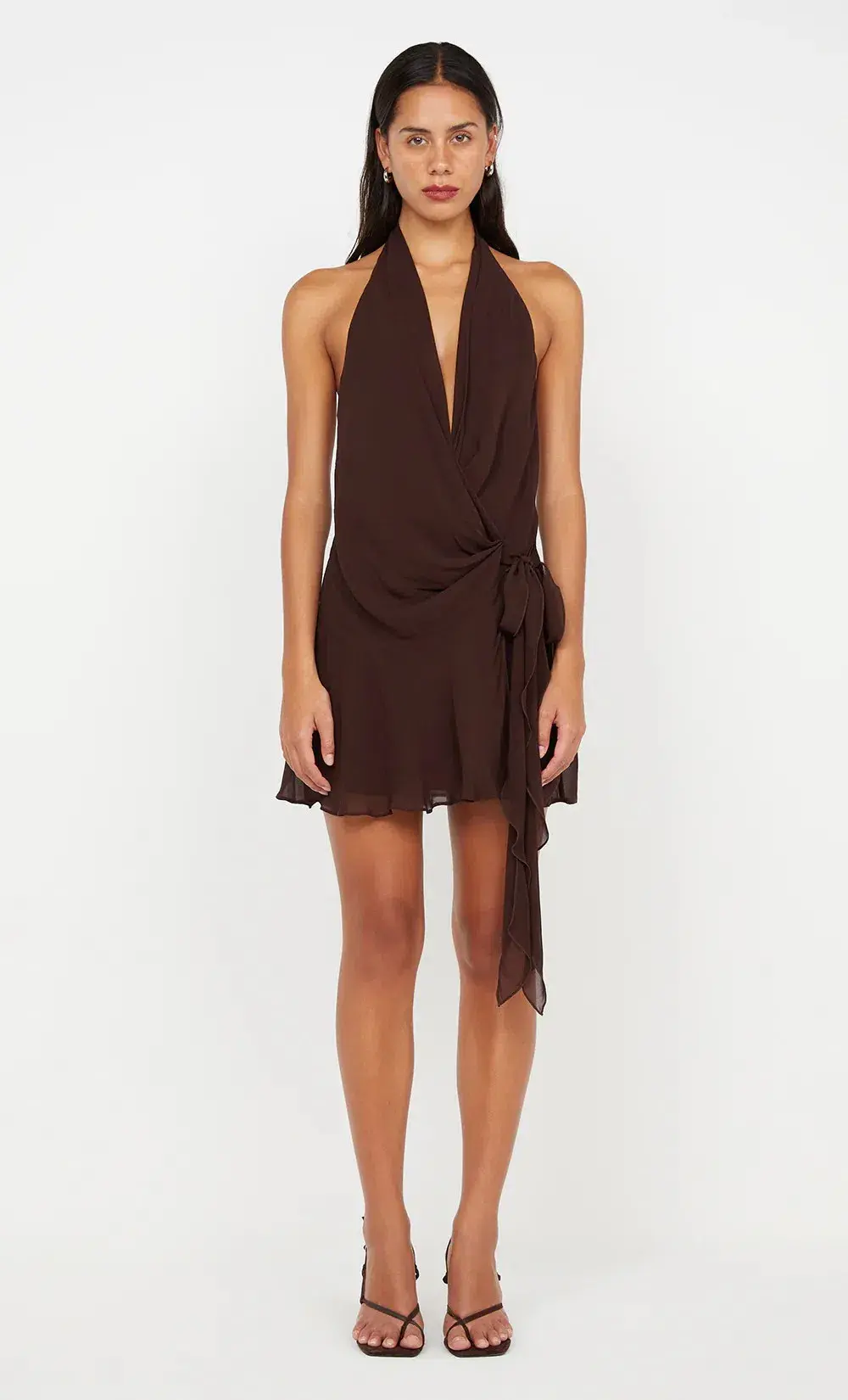 Bec and Bridge Celyse Mini Dress Brown size 6 for rent on The Volte - main image