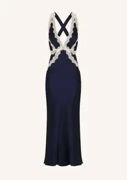 Shona Joy Camille Lace Cross Back Midi Dress Navy Size 8 for rent on The Volte - image 6