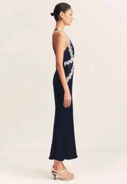 Shona Joy Camille Lace Cross Back Midi Dress Navy Size 8 for rent on The Volte - image 5