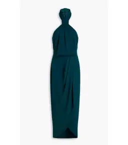 Shona Joy Knot Draped Midi Dress Green Size AU 14 for rent on The Volte - image 3