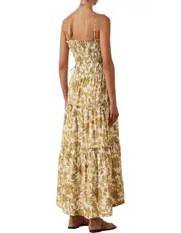 Shona Joy Saffron Shirred Tiered Midi Dress Floral Print Size AU 14 for rent on The Volte - image 2