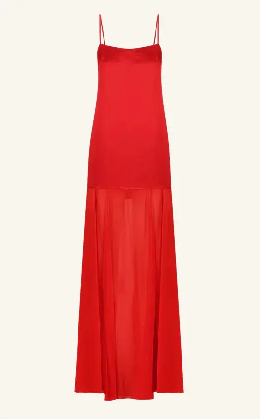 Shona Joy Moraya Dropped Waist Maxi Dress Chilli Size AU 10 for rent on The Volte - main image