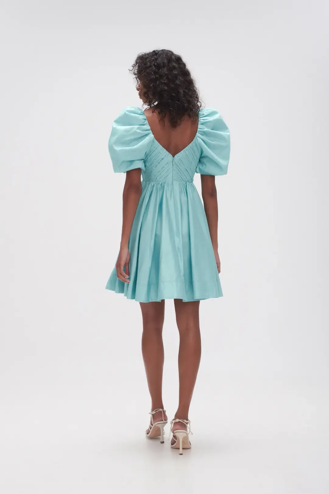 AJE Gabrielle Plunge Mini Dress Spearmint Blue Size 16 for rent on The Volte - main image