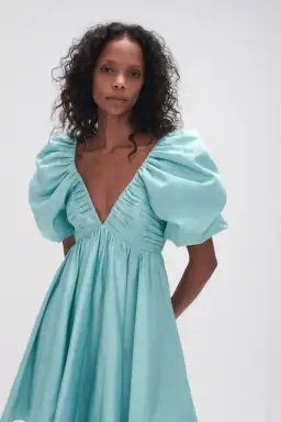 AJE Gabrielle Plunge Mini Dress Spearmint Blue Size 16 for rent on The Volte - image 4