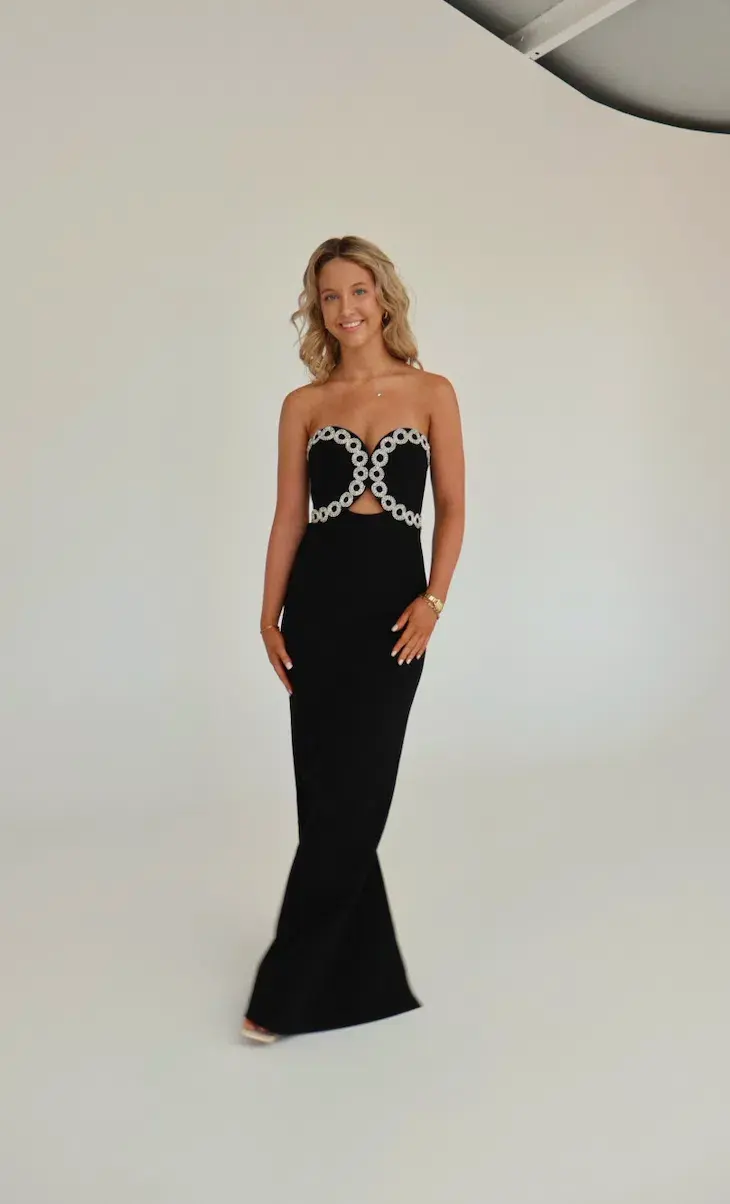 Rebecca Vallance Celinda Gown Black Size 8 for rent on The Volte - main image