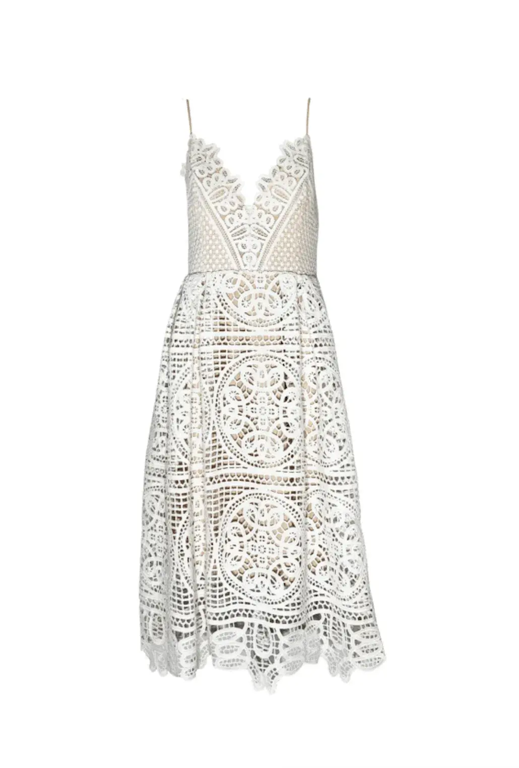Seed Heritage Sweet Broderie Dress White Midi Size 12 for rent on The Volte - main image
