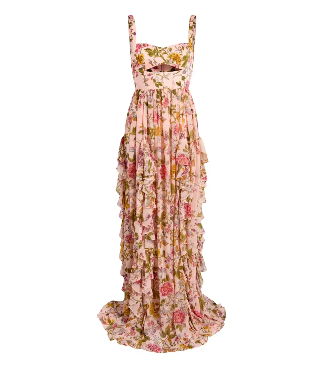 Cinq a Sept Xiomara Dress Pink Floral Size AU 8 for rent on The Volte - main image