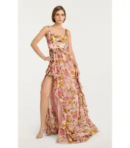 Cinq a Sept Xiomara Dress Pink Floral Size AU 8 for rent on The Volte - image 1
