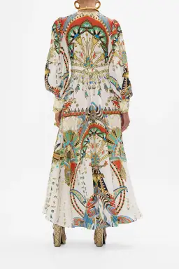 Camilla Valley of the Queens Shaped Waistband Dress with Gathered Sleeves Size M / AU 12 for rent on The Volte - image 3