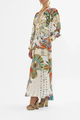 Camilla Valley of the Queens Shaped Waistband Dress with Gathered Sleeves Size M / AU 12 for rent on The Volte - image 2