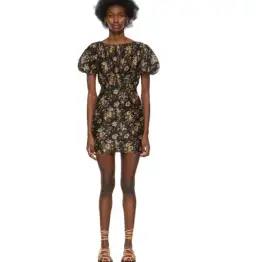 SIR THE LABEL Amerie Mini Dress Black Puff Sleeve Size 1 /Au 8