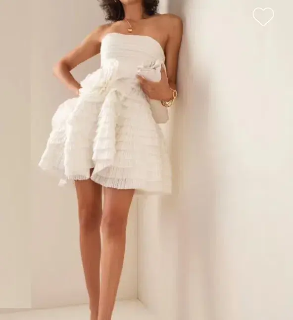 Aje Expressive Pleated Mini Dress White Size 14 for rent on The Volte - main image