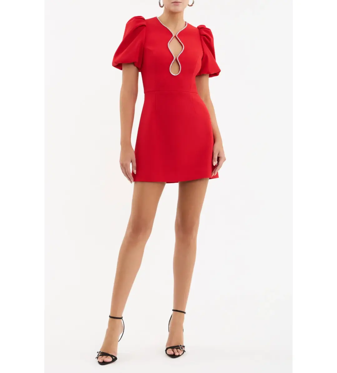 Rebecca Vallance Karina Puff Sleeve Mini Dress Red Size 6 for rent on The Volte - main image