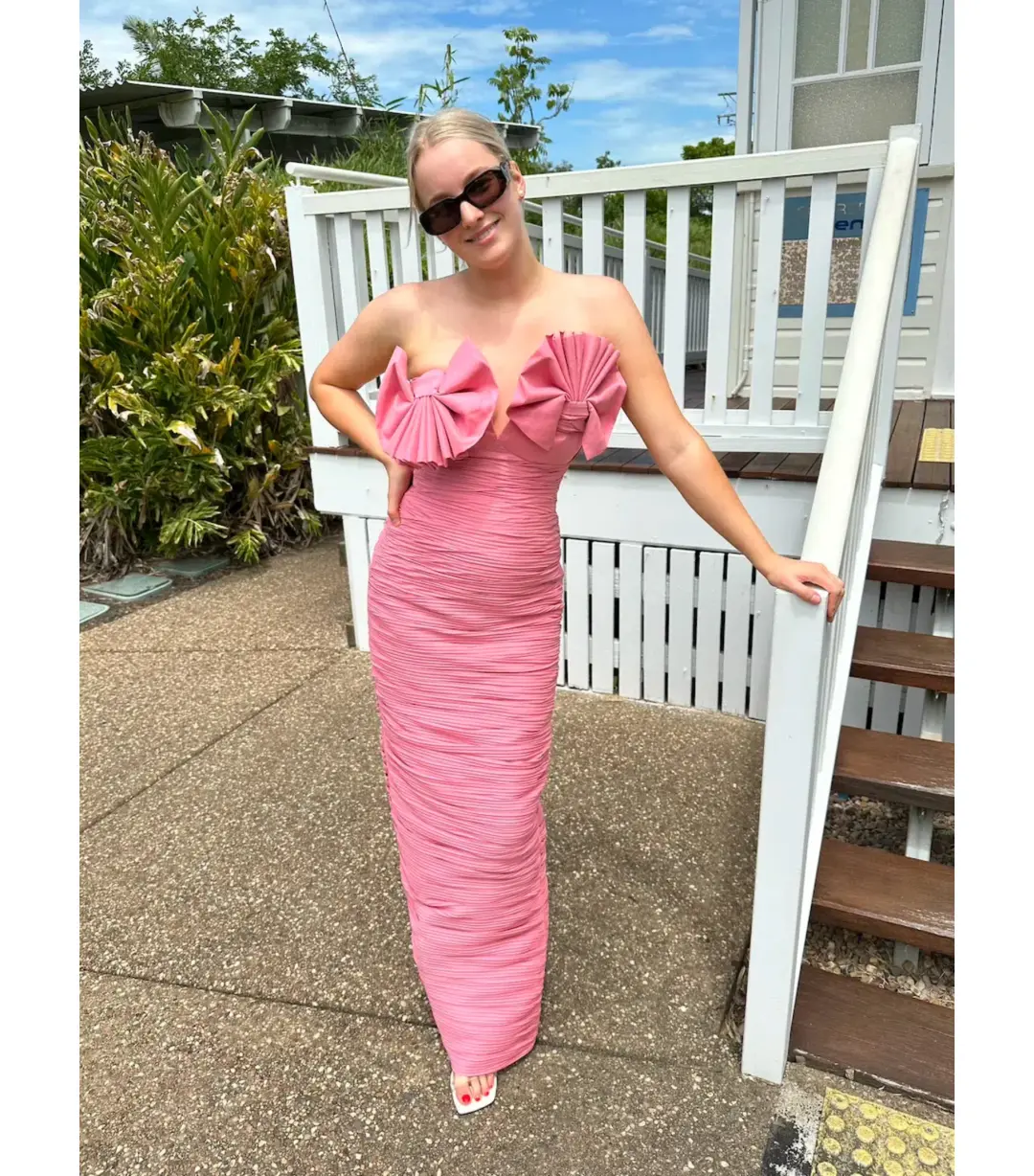 Rachel Gilbert Jensen Gown Pink Size 2 / AU 10 for rent on The Volte - main image