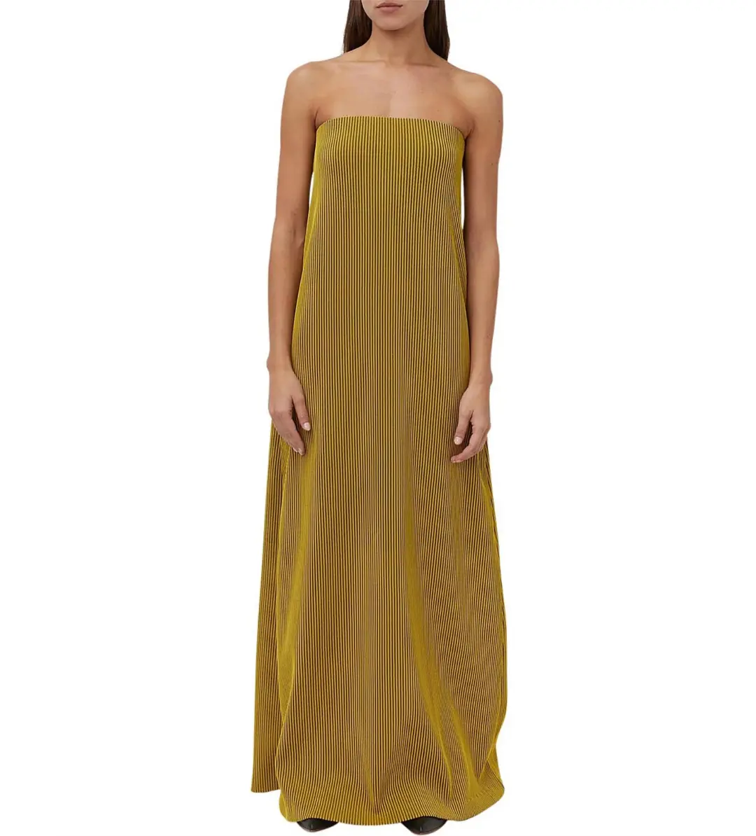Camilla and Marc Izaro Maxi Dress Brown/Yellow Size 10 for rent on The Volte - main image